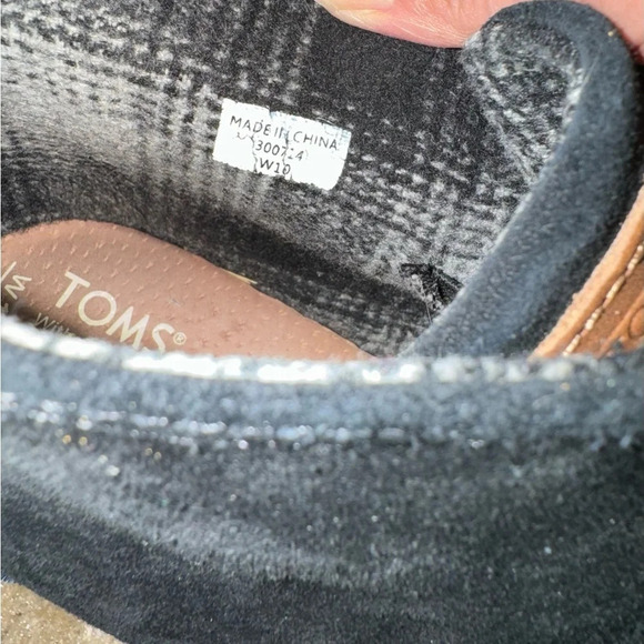 Toms Women's Size 10 W black Suede Covered Wedge Booties - Picture 8 of 14